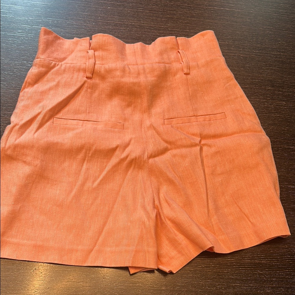 Veronica Beard Orange High Waist Shorts - Picture 3 of 5